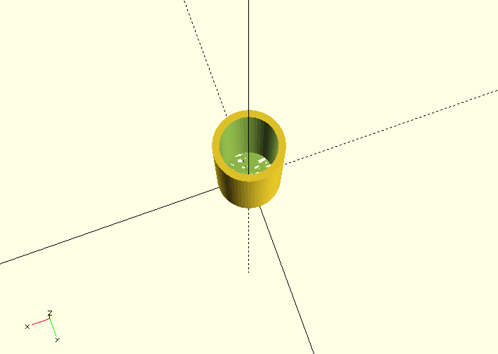 Shows a tube with no thin surface over the top hole but a thin surface over the bottom hole.