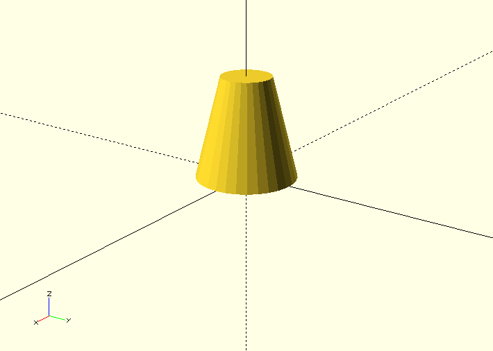 Shows a cone