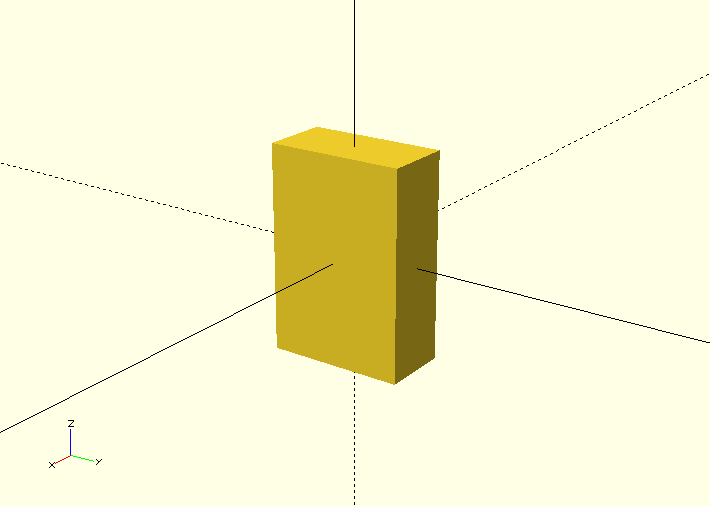 Shows a cented cuboid