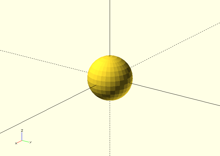 Shows a sphere